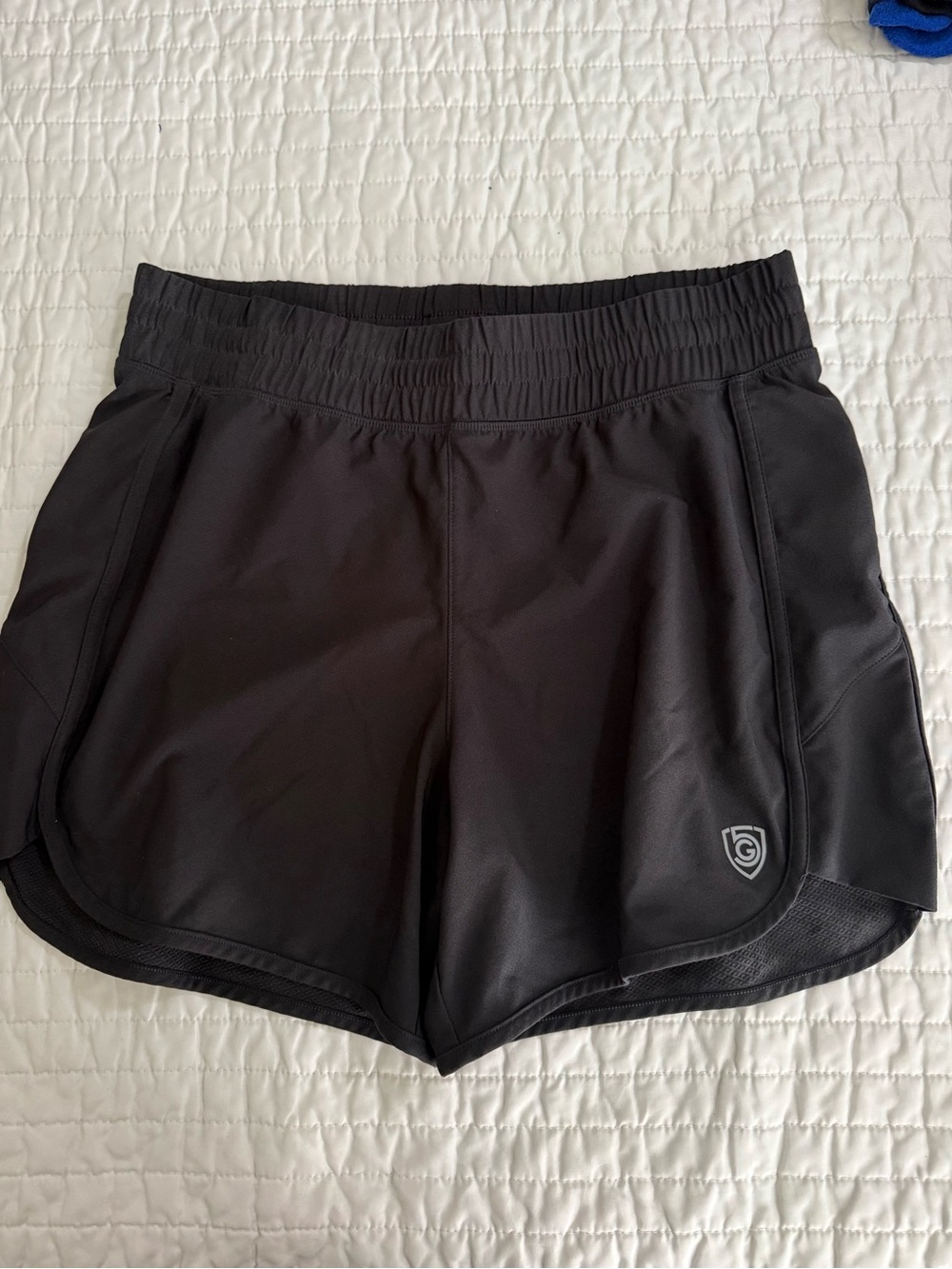 Women’s Black Athletic Shorts with Reflective Logo